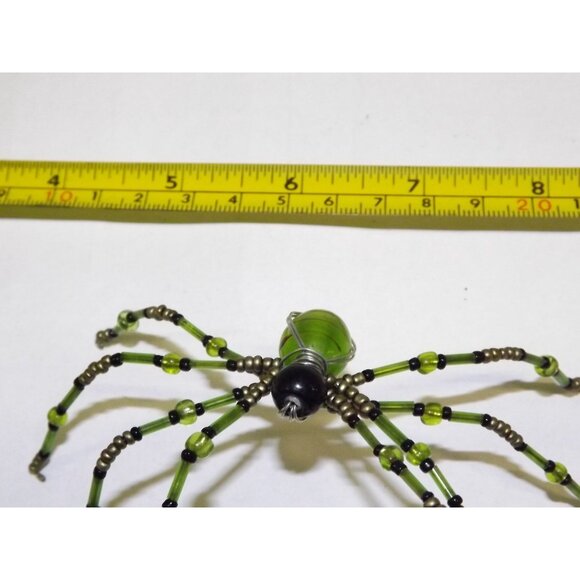 Handmade Beaded Spider Ornaments Set Of 7 Decor Figurines Beads Stones Ooak BagC - Picture 11 of 16